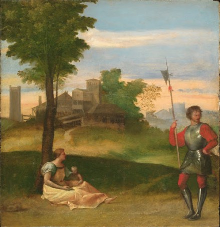 An Idyll A Mother and a Halberdier in a Wooded Landscape - Small